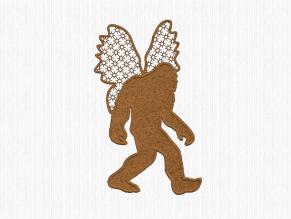 Bigfoot with Butterfly Wings: A Whimsical Embroidery Gem
