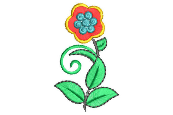 Colorful Flower with Green Leaves Embroidery Review