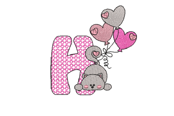 Letter H Cat Sketch Embroidery Review
