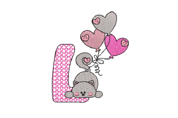 Letter L Cat Sketch Embroidery Review