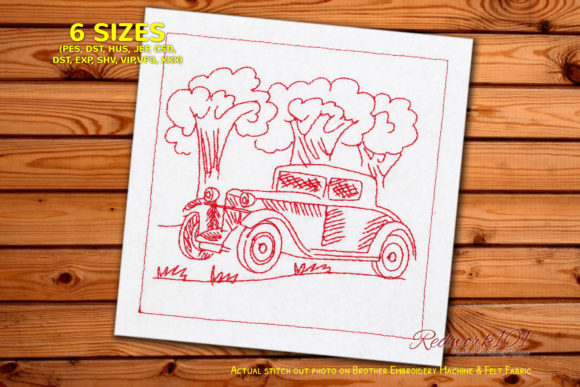 Vintage Car Scene for Holiday Collections